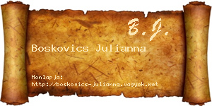 Boskovics Julianna névjegykártya